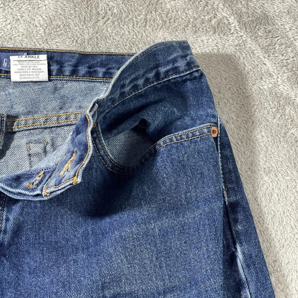 GAP Jeans Ankle Boot Cut‎ Blue Denim Stretch Straight 14 Outdoorsy Preppy Casual